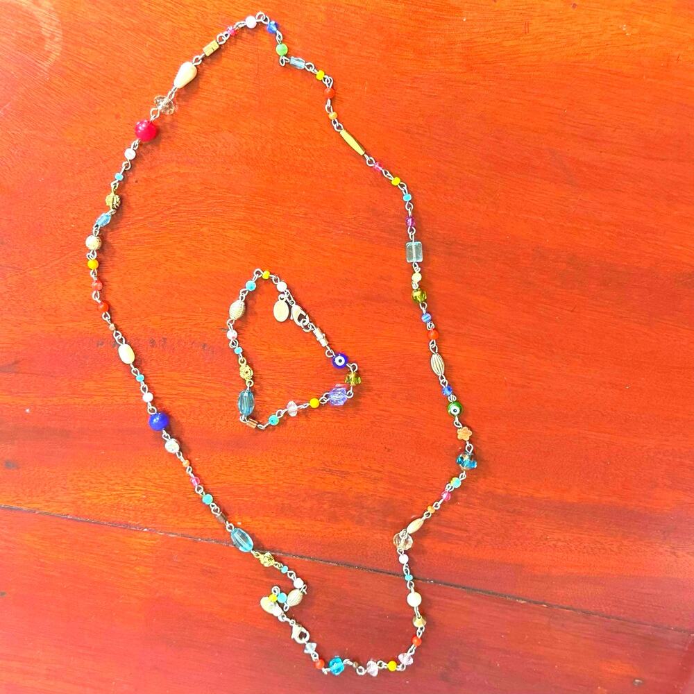 American Eagle beaded necklace bracelet jewelry set casual boho bohemian AEO